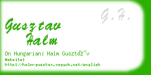 gusztav halm business card